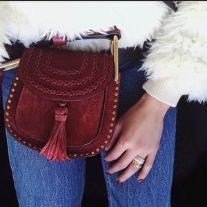 Chloe Hudson Mini in burgundy suede